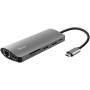 Docking usb tipo-c trust dalyx/ 2xusb/ 1xusb tipo-c pd/ 1xhdmi/ 1xrj45/ 1xlector tarjetas sd y microsd/ gris