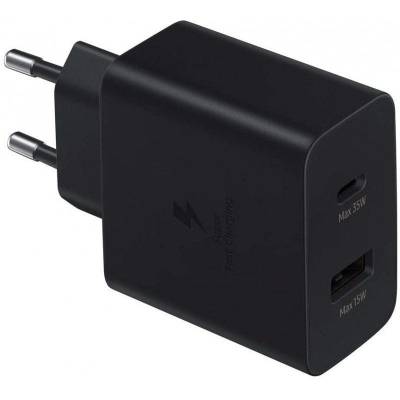 Cargador de pared samsung ep-ta220nbe/ 1xusb tipo-c/ 1xusb/ 35w