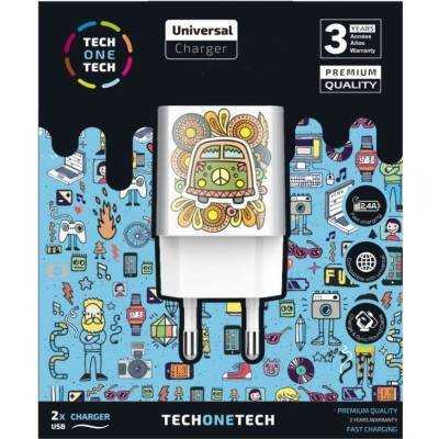 Cargador de pared tech one tech green camper tec2503/ 2xusb/ 2.4a