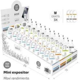 Expositor de cargadores y cables tech one tech basik tec2990/ incluye 30 cables / 10 cargadores / regalo 3 cables usb tipo-c
