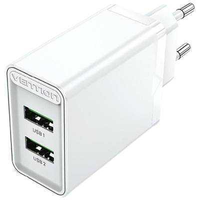 Cargador de pared vention fbaw0-eu/ 2xusb/ 18w/ blanco