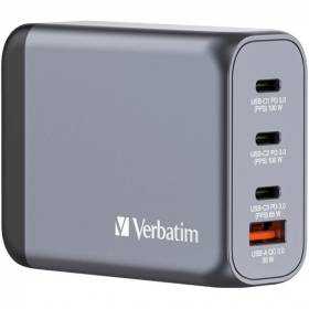 Cargador de pared universal verbatim gnc-100/ 3xusb tipo-c/ 1xusb/ 100w