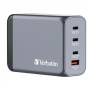 Cargador gan de pared universal verbatim gnc-240/ 3xusb tipo-c/ 1xusb/ 240w