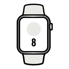 Apple watch series 8/ gps/ cellular/ 41mm/ caja de acero inoxidable plata/ correa deportiva blanca