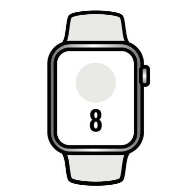 Apple watch series 8/ gps/ cellular/ 41mm/ caja de acero inoxidable plata/ correa deportiva blanca