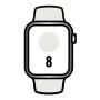 Apple watch series 8/ gps/ cellular/ 41mm/ caja de acero inoxidable plata/ correa deportiva blanca