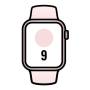 Apple watch series 9/ gps/ 41mm/ caja de aluminio rosa/ correa deportiva rosa claro m/l