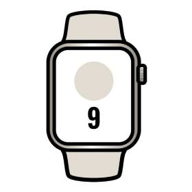Apple watch series 9/ gps/ 45mm/ caja de aluminio blanco estrella/ correa deportiva blanco estrella m/l
