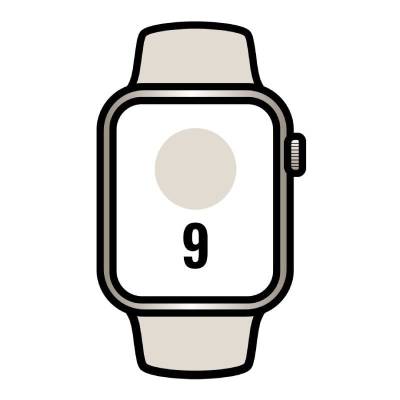 Apple watch series 9/ gps/ 45mm/ caja de aluminio blanco estrella/ correa deportiva blanco estrella m/l