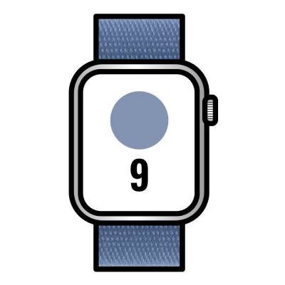 Apple watch series 9/ gps/ cellular/ 41mm/ caja de aluminio plata/ correa deportiva loop azul invierno