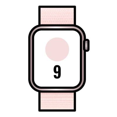 Apple watch series 9/ gps/ cellular/ 41mm/ caja de aluminio rosa/ correa deportiva loop rosa claro