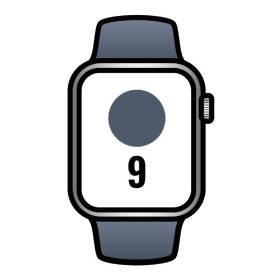 Apple watch series 9/ gps/ cellular/ 41 mm/ caja de acero plata/ correa deportiva azul tempestad s/m