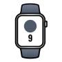 Apple watch series 9/ gps/ cellular/ 41 mm/ caja de acero plata/ correa deportiva azul tempestad s/m