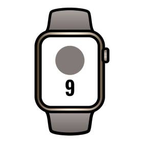 Apple watch series 9/ gps/ cellular/ 45 mm/ caja de acero oro/ correa deportiva arcilla s/m