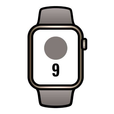 Apple watch series 9/ gps/ cellular/ 45 mm/ caja de acero oro/ correa deportiva arcilla s/m