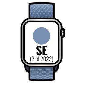 Apple watch se 2 gen 2023/ gps/ 40mm/ caja de aluminio plata/ correa deportiva loop azul invierno