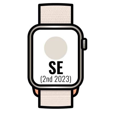 Apple watch se 2 gen 2023/ gps/ 44mm/ caja de aluminio blanco estrella/ correa deportiva loop blanco estrella