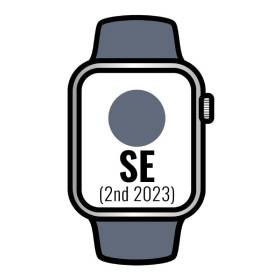 Apple watch se 2 gen 2023/ gps/ 44mm/ caja de aluminio plata/ correa deportiva azul tempestad s/m