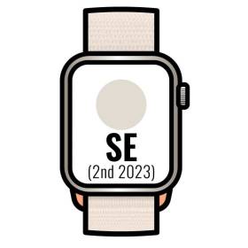 Apple watch se 2 gen 2023/ gps/ cellular/ 44mm/ caja de aluminio blanco estrella/ correa deportiva loop blanco estrella