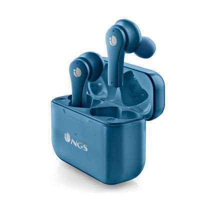 Auriculares bluetooth ngs ártica bloom con estuche de carga/ autonomía 6h/ azules