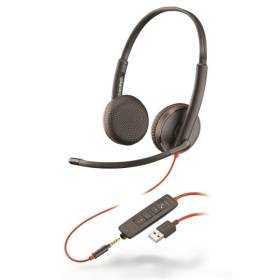 Auriculares plantronics blackwire c3225/ con micrófono/ jack 3.5/ usb/ negros