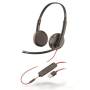 Auriculares plantronics blackwire c3225/ con micrófono/ jack 3.5/ usb/ negros