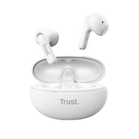 Auriculares bluetooth trust yavi enc con estuche de carga/ blancos