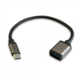 Cable usb 2.0 3go c136/ usb tipo-c macho - usb hembra/ 20cm/ negro