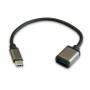 Cable usb 2.0 3go c136/ usb tipo-c macho - usb hembra/ 20cm/ negro