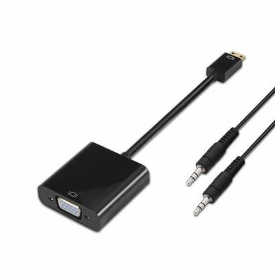 Conversor aisens a122-0127/ mini hdmi macho - svga hembra/ jack 3.5 hembra/ 15cm/ negro