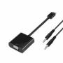 Conversor aisens a122-0127/ mini hdmi macho - svga hembra/ jack 3.5 hembra/ 15cm/ negro