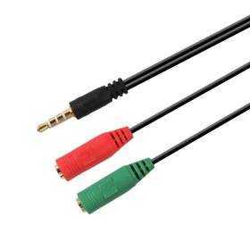 Adaptador aisens a128-0354/ jack 3.5 macho - 2x jack 3.5 hembra/ 20cm/ negro