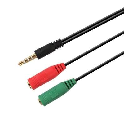 Adaptador aisens a128-0354/ jack 3.5 macho - 2x jack 3.5 hembra/ 20cm/ negro