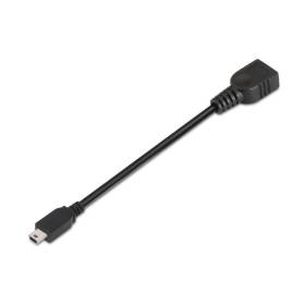 Cable usb 2.0 aisens a101-0033/ miniusb macho - usb hembra/ hasta 2.5w/ 60mbps/ 15cm/ negro