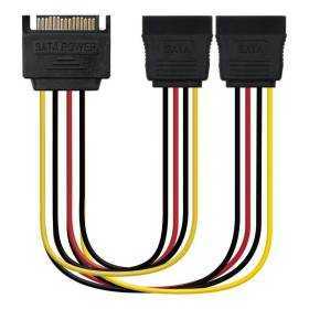 Adaptador de alimentación nanocable 10.19.0104/ sata macho - 2x sata hembra/ 30cm