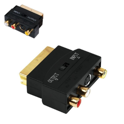 Adaptador euroconector a rca nanocable 10.27.0051/ scart macho - 3x rca hembra - rca/s video hembra