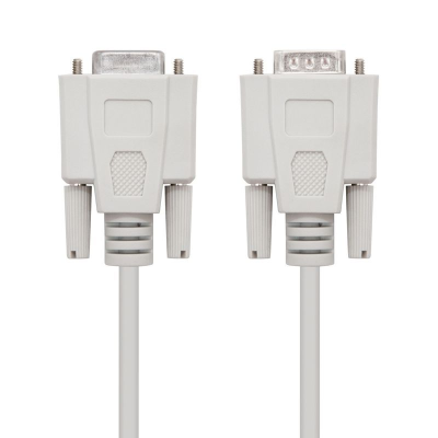 Cable serie null modem nanocable 10.14.0503/ db9 macho - db9 hembra/ 3m/ beige