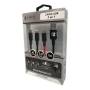 Cable usb 2.0 subblim sub-cab-3in101/ micro usb + usb tipo-c + lightning - usb macho/ 1m