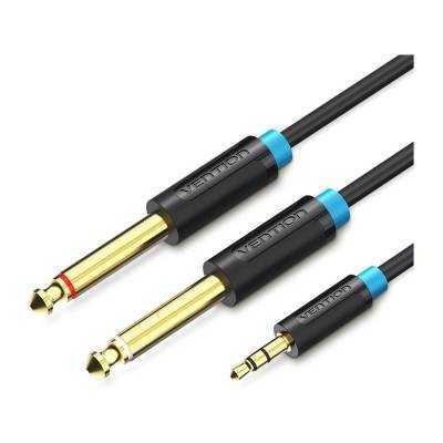 Cable estéreo vention bacbf/ jack 3.5 macho - 2x jack 6.5 macho/ 1m/ negro