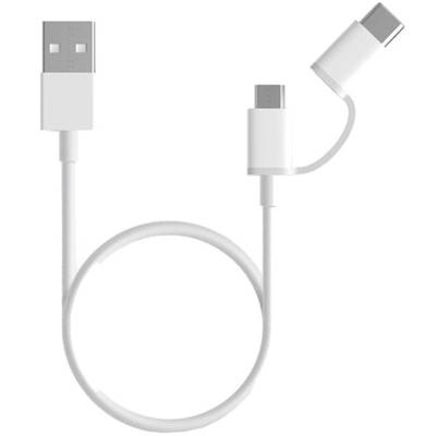 Cable usb 2.0 xiaomi mi 2-in-1 usb cable sjv4082ty usb macho - micro usb macho/ usb tipo-c macho/ 1m/ blanco
