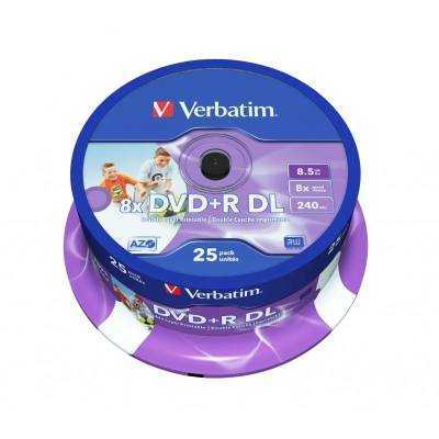 Dvd+r doble capa verbatim 8x/ tarrina-25uds