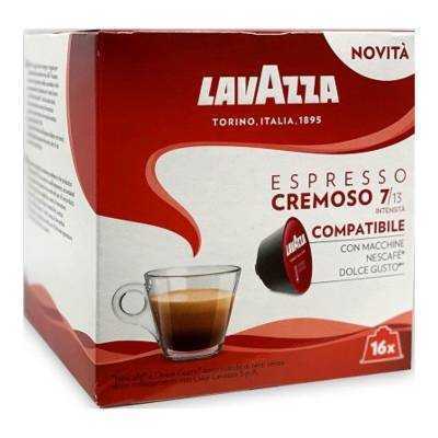 Cápsula lavazza espresso cremoso para cafeteras dolce gusto/ caja de 16