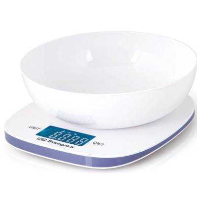 Báscula de cocina electrónica orbegozo pc 1014/ hasta 5kg/ blanca