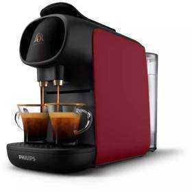 Cafetera de cápsulas philips l'or barista sublime lm9012/50/ compatible cápsulas nespresso y l'or/ negra y roja