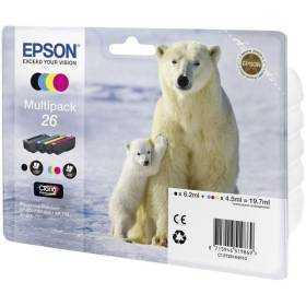 Cartucho de tinta original epson nº26 multipack/ negro/ cian/ amarillo/ magenta