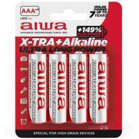 Pack de 4 pilas aaa aiwa x-tra+alcaline lr03/ 1.5v/ alcalinas