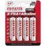 Pack de 4 pilas aa aiwa x-tra+alcaline lr6/ 1.5v/ alcalinas