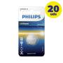 Pack de 20 pilas de botón philips cr2025/ 3v