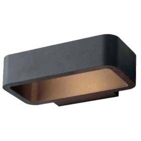 Aplique exterior iglux noir rectangular 20602-c/ potencia 6w/ 180 lúmenes/ 3000ºk