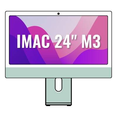 Apple imac 24' retina 4,5k / m3 8-core cpu/ 8gb/ 512gb ssd/ 10-core gpu/ verde
